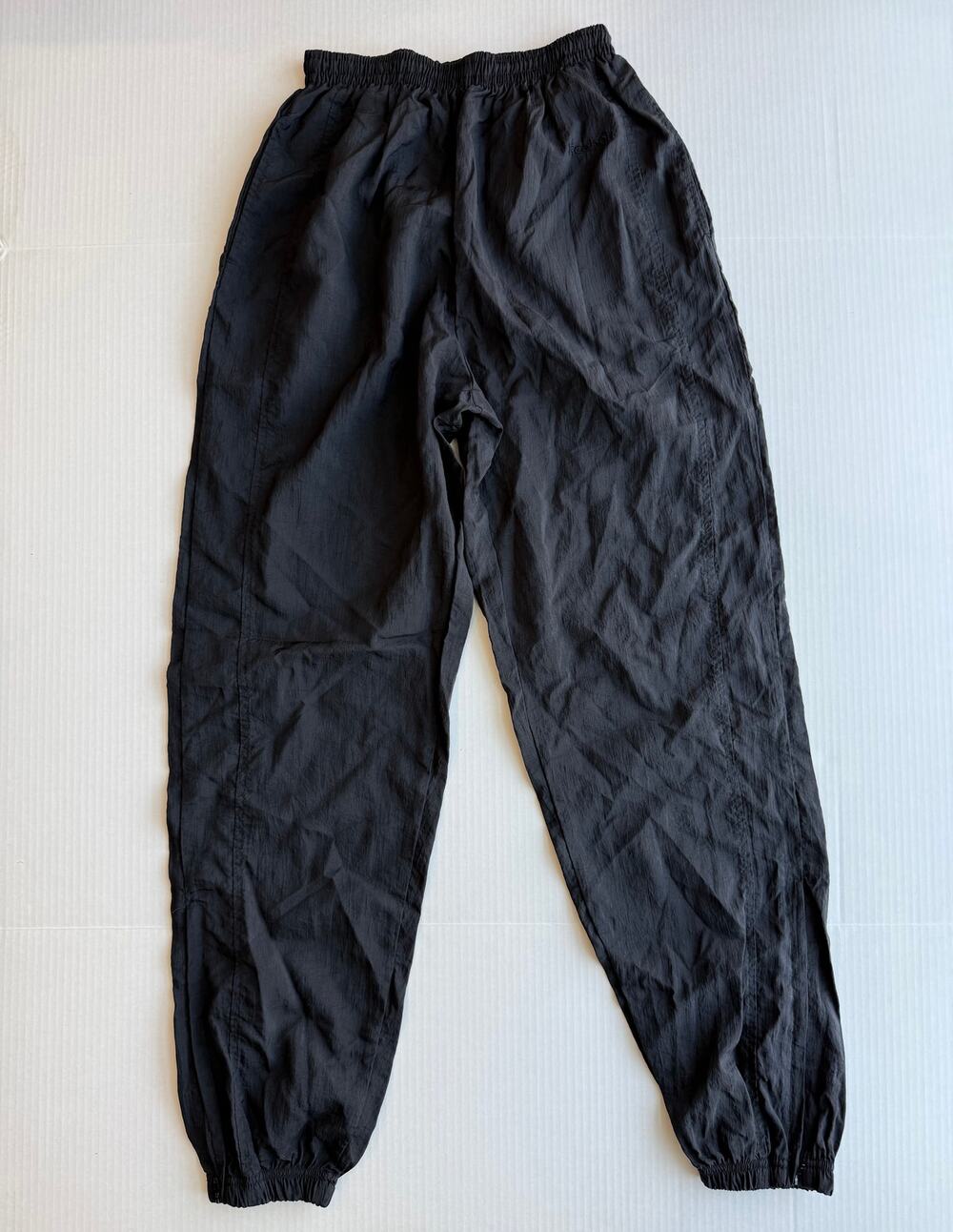 VTG 90s Reebok Black Nylon Track Windbreaker Pants Unlined Men’s Small